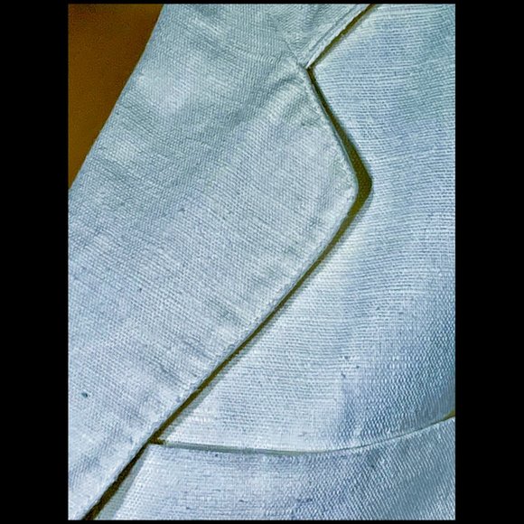 ▪️VTG▪️HARVE BENARD▪️1980's White Color Block Paneled Linen Blazer Jacket - Picture 9 of 10